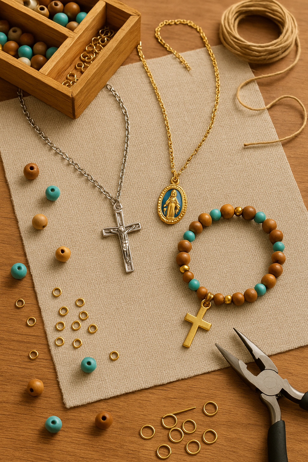 Símbolos da fé crie colares e pulseiras religiosas com materiais do armarinho
