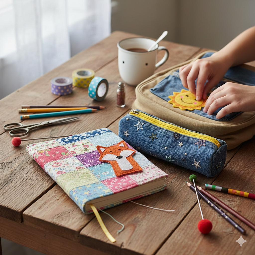 Volta às aulas criativa ideias de artesanato para personalizar materiais
