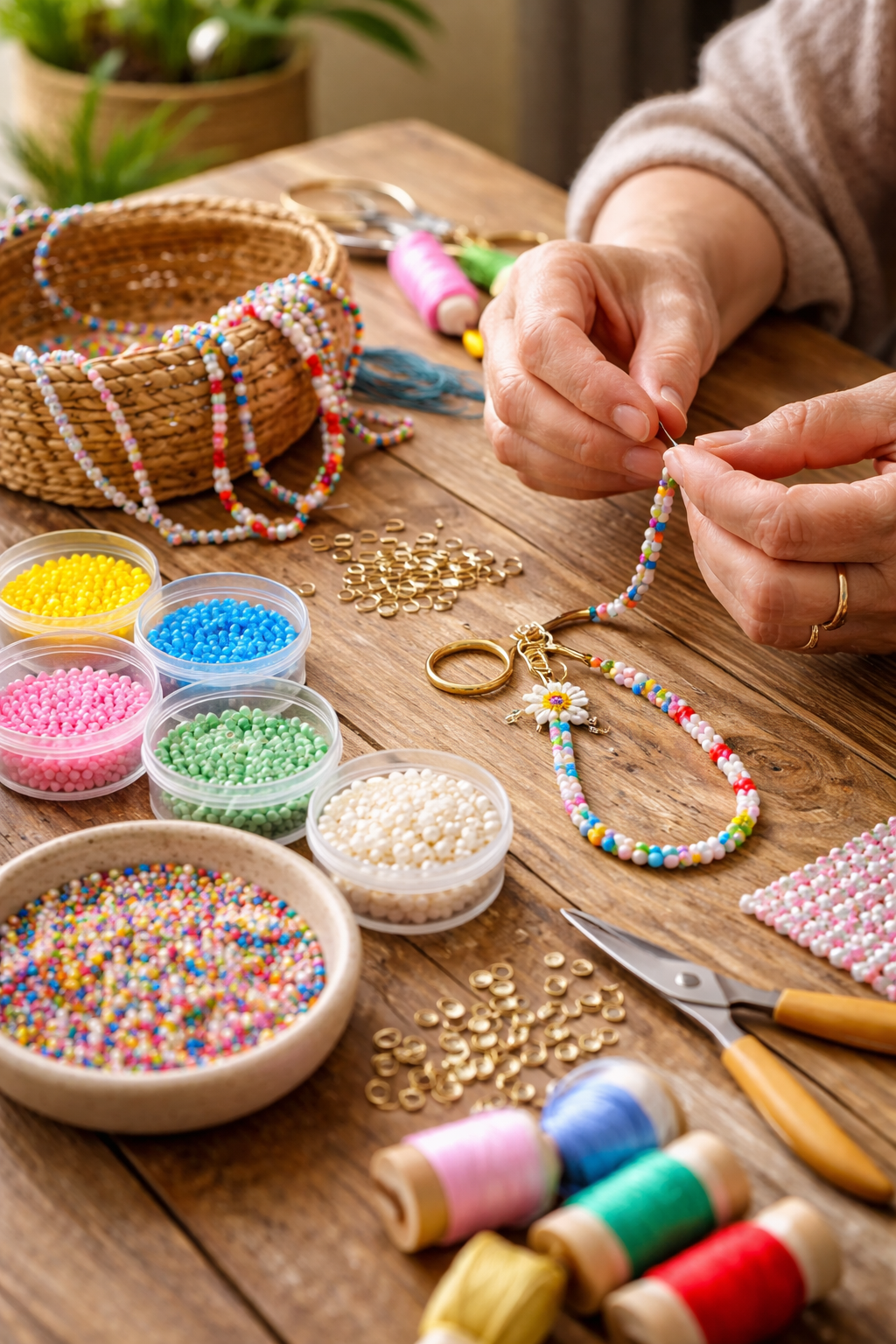 DIY com miçangas novas aplicações além de pulseiras e colares