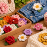 Arranjo Artesanal de Flores de Crochê